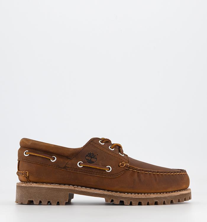 Timberland 3 Eye Classic Lug Boat Shoes Brown Leather