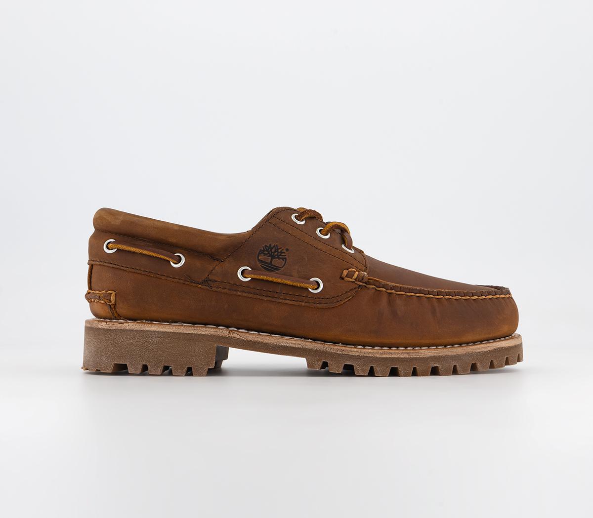 3 Eye Classic Lug Boat Shoes Brown Leather