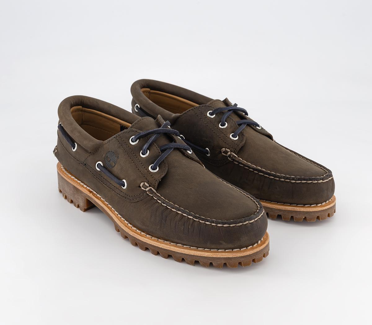 Timberland 3 Eye Classic Lug Boat Shoes Olive Mens Casual Shoes 6158