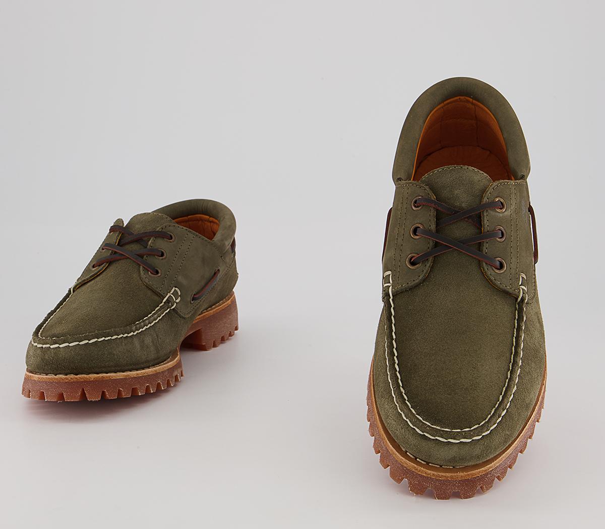 Timberland 3 Eye Classic Lug Boat Shoes Dark Gren Suede - Mens