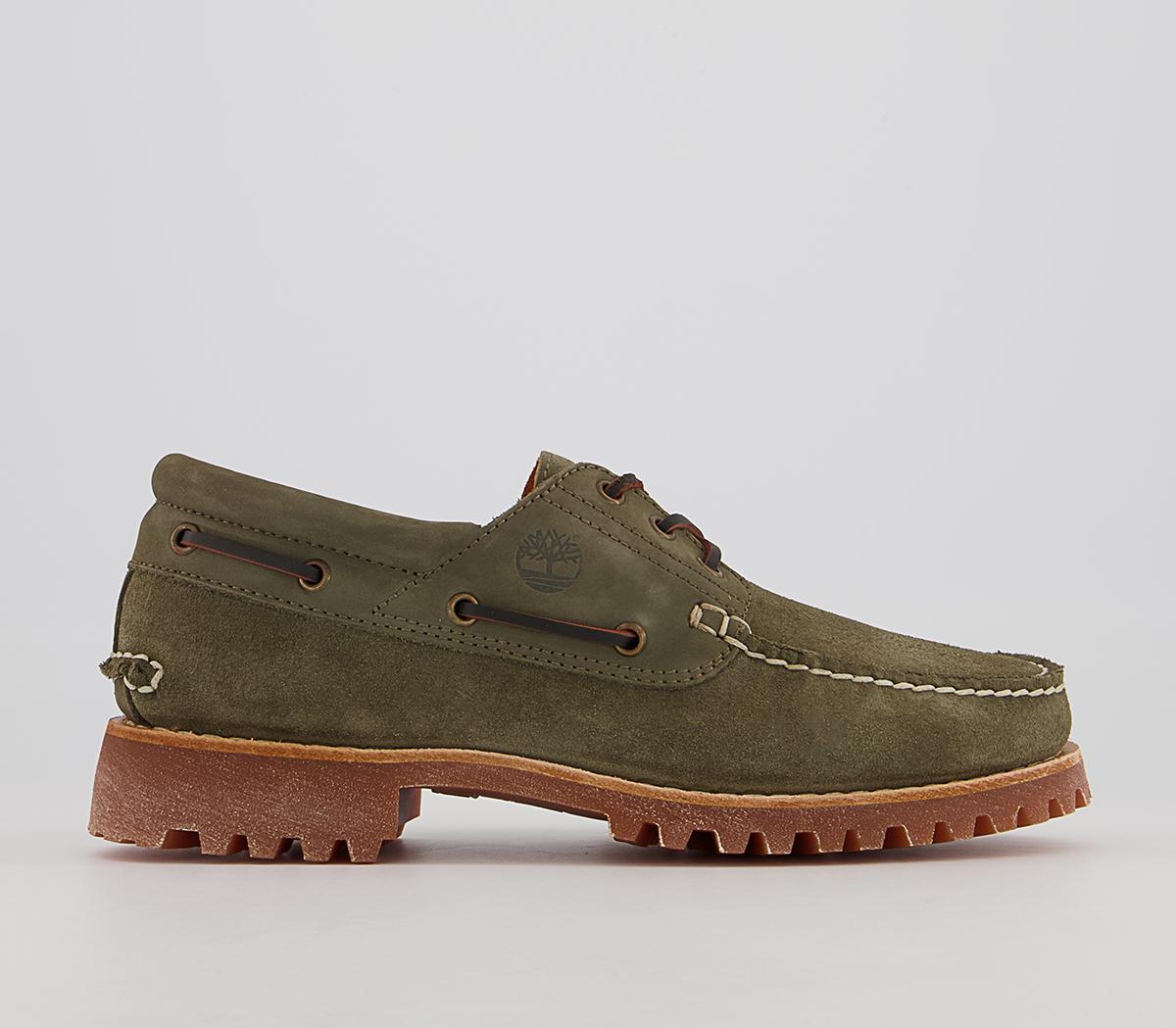 Timberland 3 Eye Classic Lug Boat Shoes Dark Gren Suede - Mens