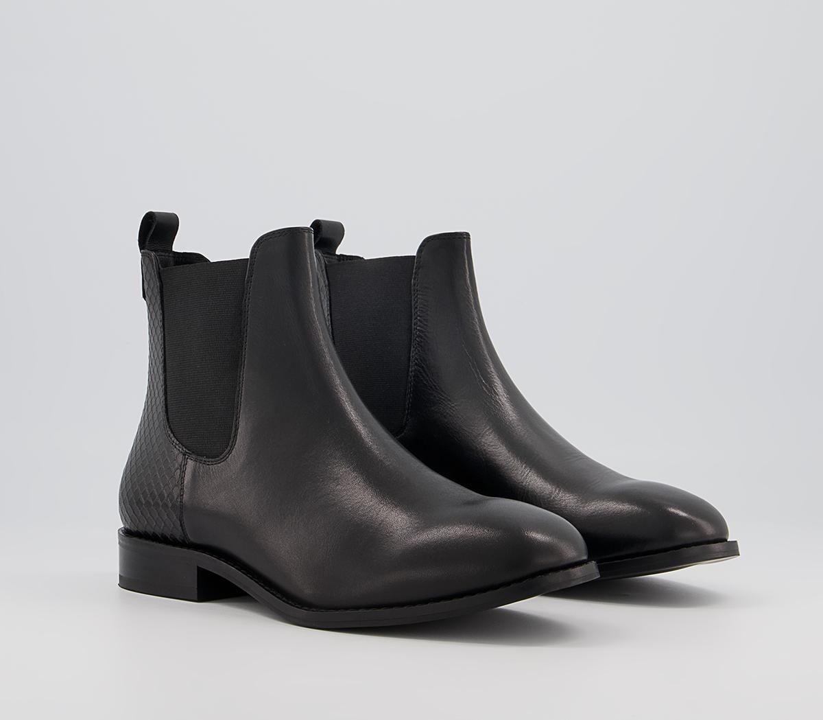 OFFICE Atlanta Classic Chelsea Boots Black Leather - Women's Ankle Boots