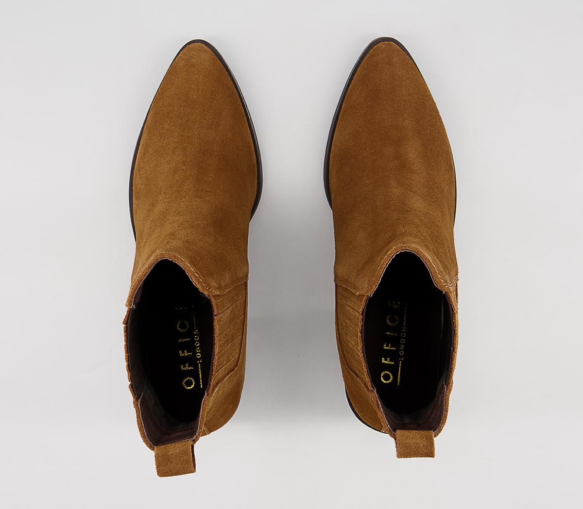 Office Alabama Block Heeled Almond Toe Chelsea Boots Office Alabama Block Heeled Almond Toe Chelsea Boots Tan Suede