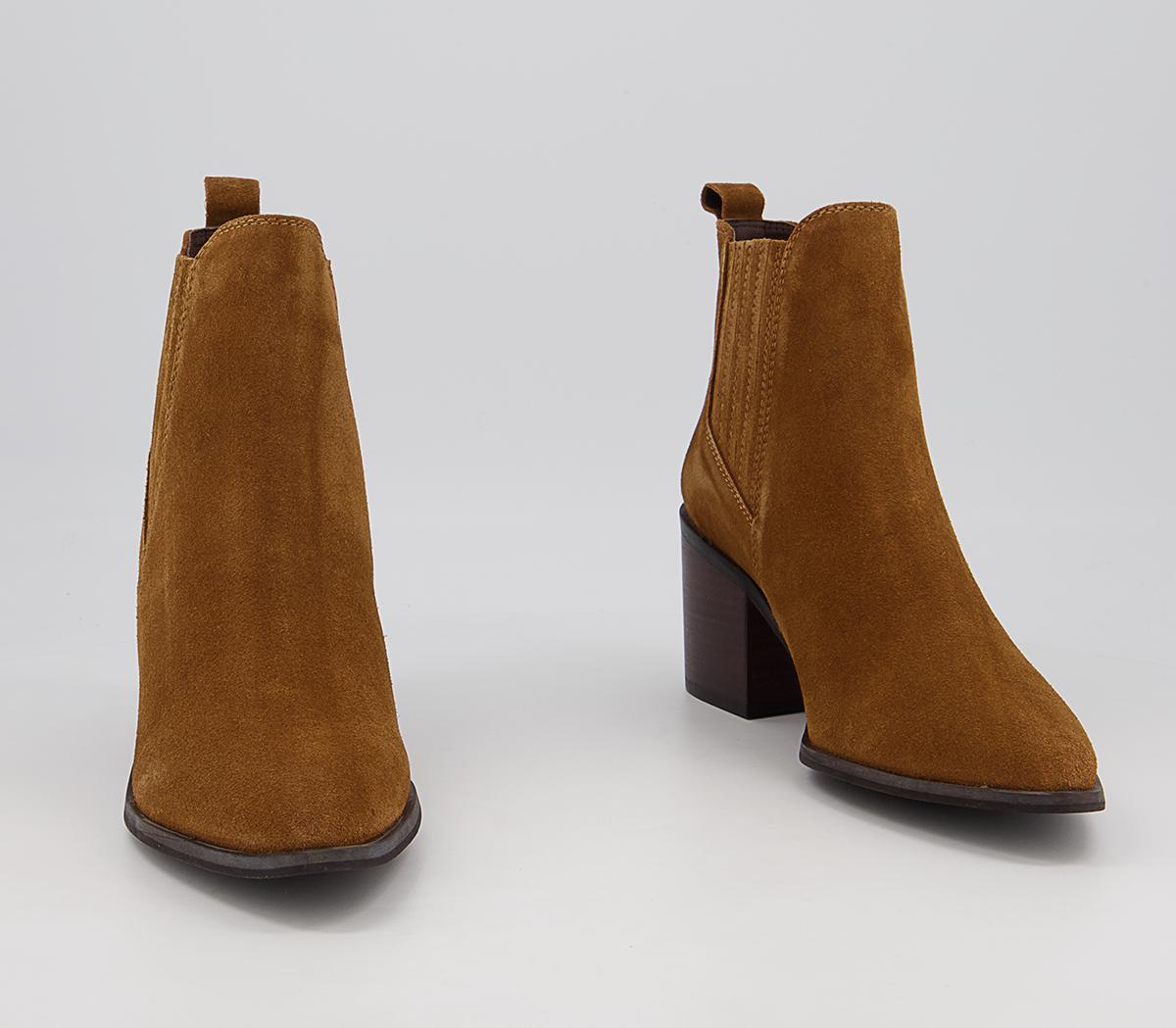 Office Alabama Block Heeled Almond Toe Chelsea Boots Office Alabama Block Heeled Almond Toe Chelsea Boots Tan Suede