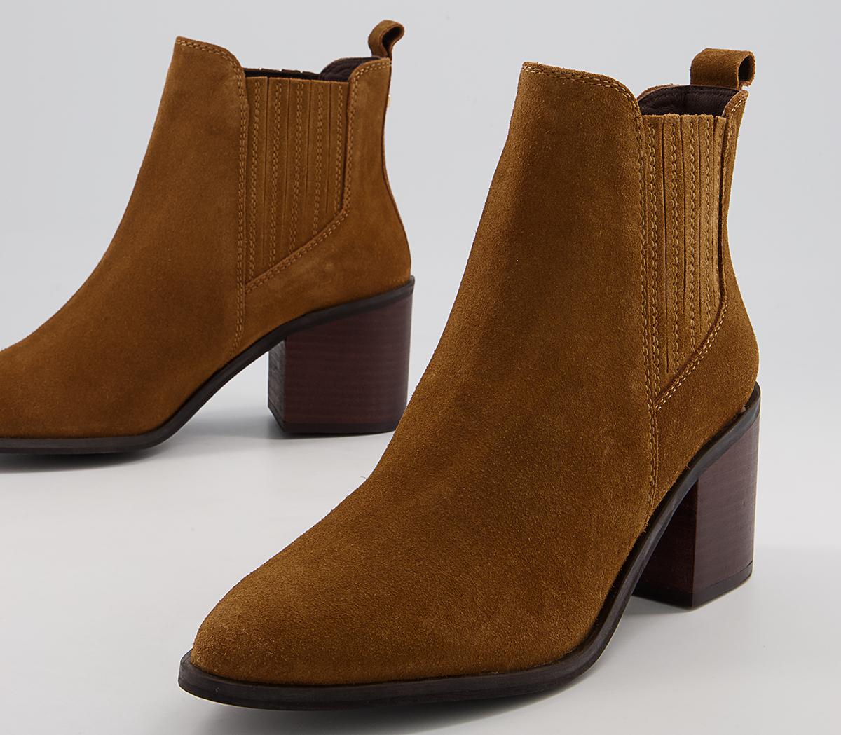 Office Alabama Block Heeled Almond Toe Chelsea Boots Office Alabama Block Heeled Almond Toe Chelsea Boots Tan Suede