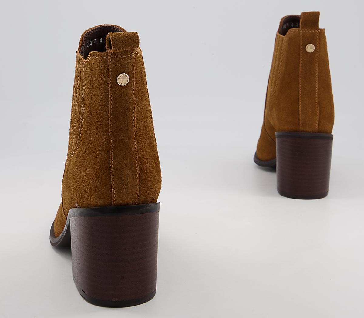 Office Alabama Block Heeled Almond Toe Chelsea Boots Office Alabama Block Heeled Almond Toe Chelsea Boots Tan Suede