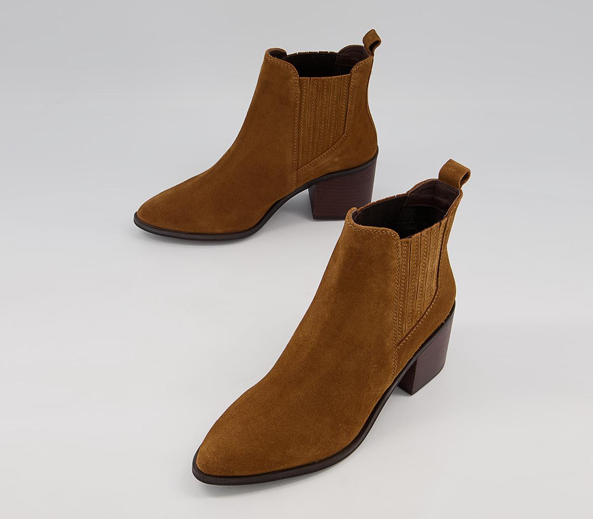 Office Alabama Block Heeled Almond Toe Chelsea Boots Office Alabama Block Heeled Almond Toe Chelsea Boots Tan Suede