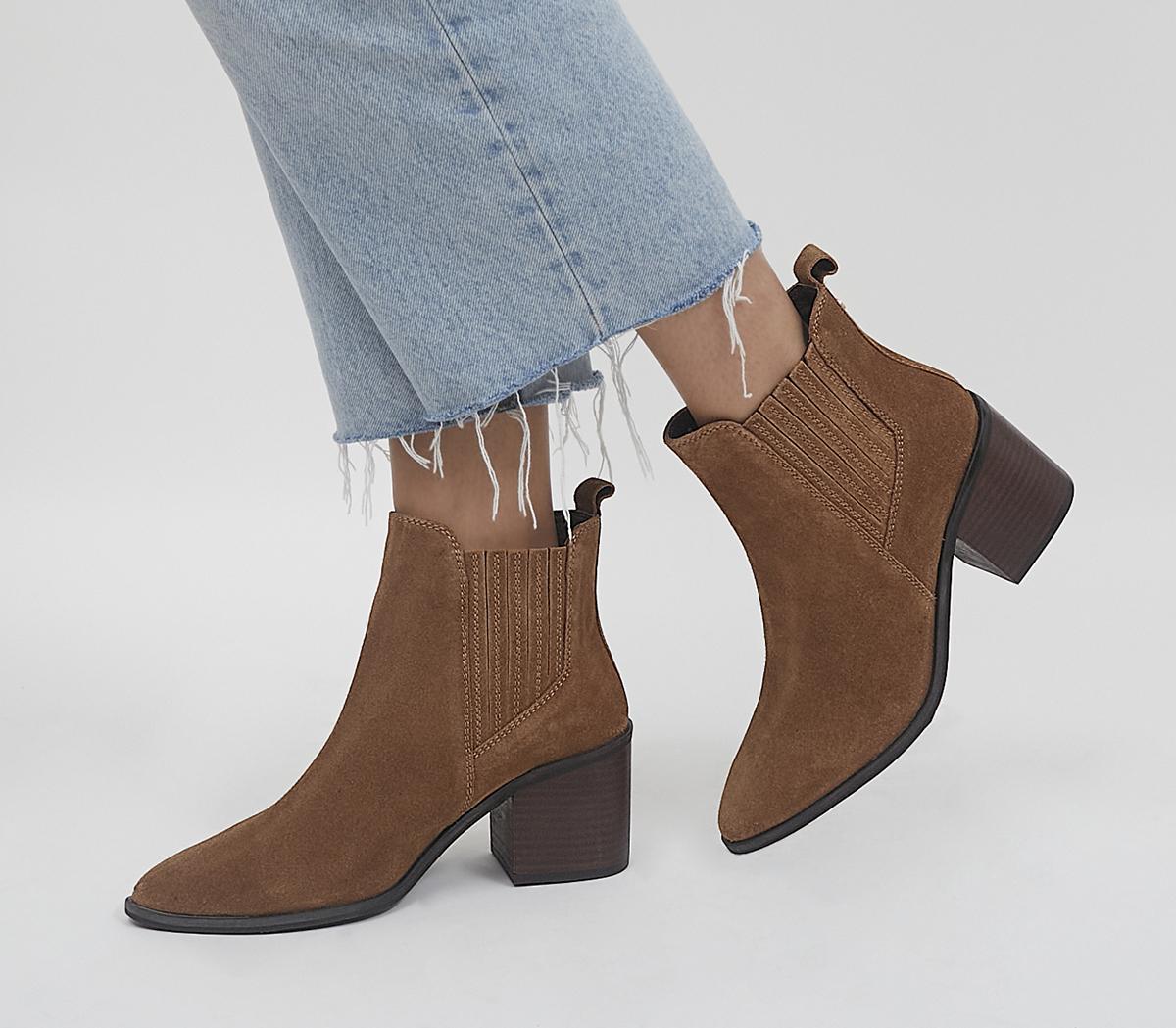 Tan heeled chelsea boots sale