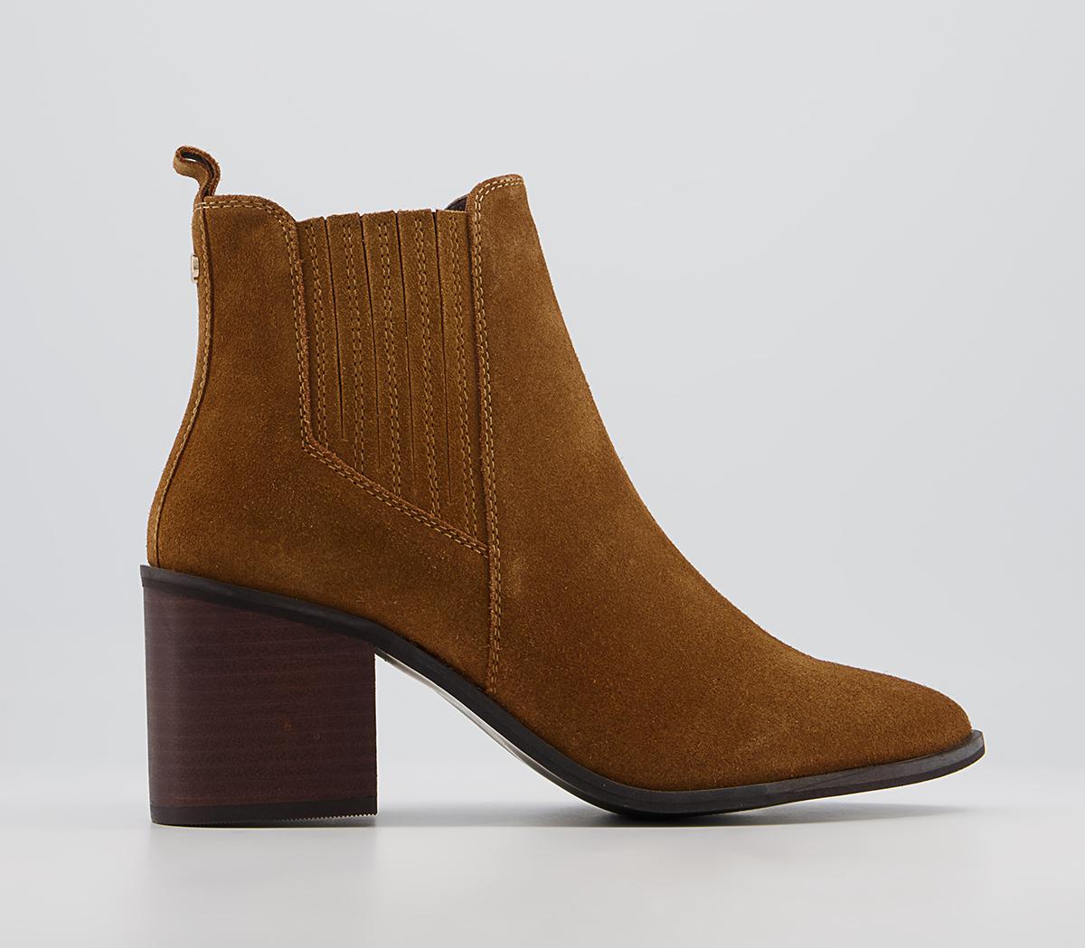 Office Alabama Block Heeled Almond Toe Chelsea Boots Office Alabama Block Heeled Almond Toe Chelsea Boots Tan Suede