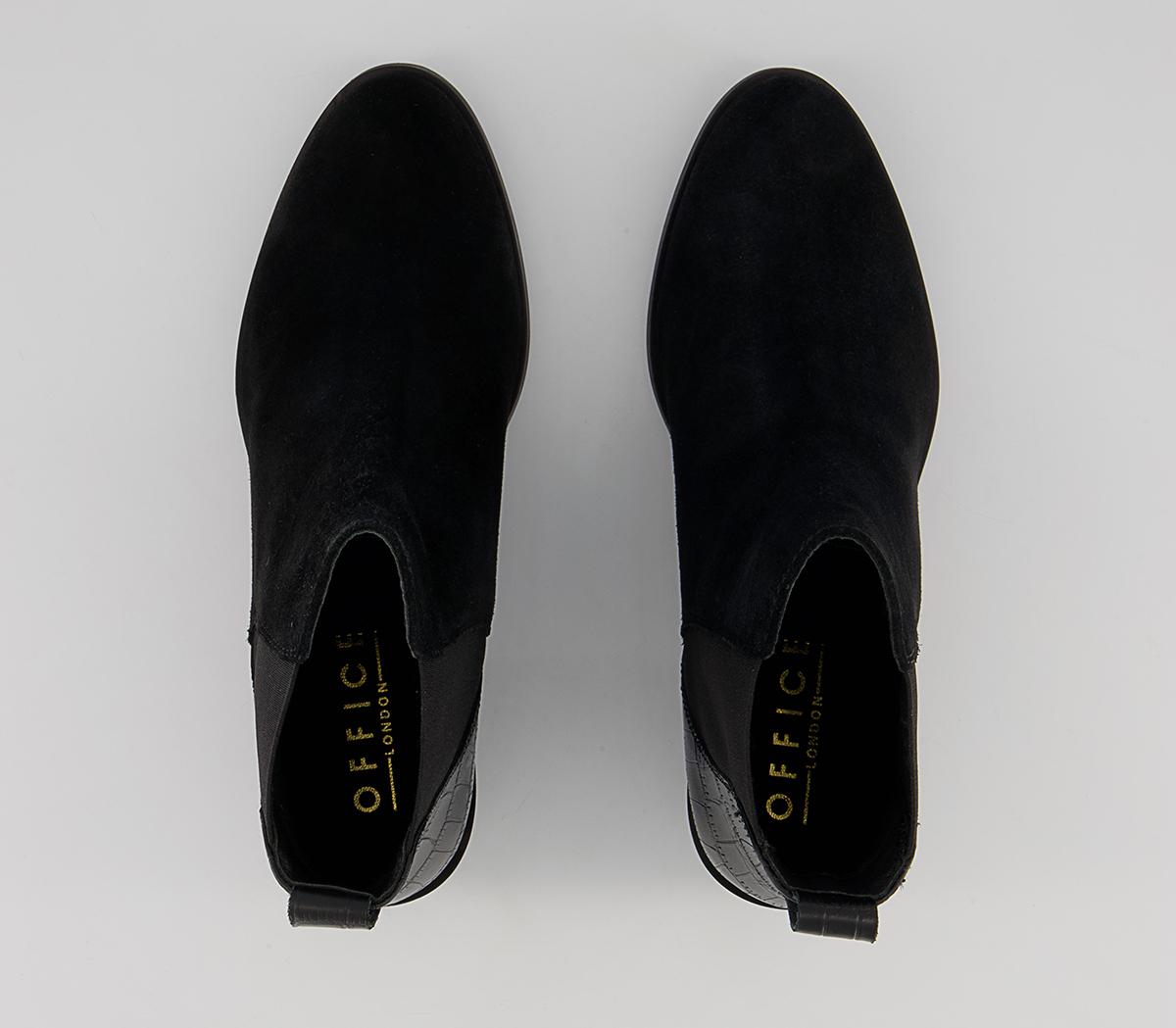 Office Arkansas Almond Toe Chelsea Ankle Boots Office Arkansas Almond Toe Chelsea Ankle Boots Black Suede Leather