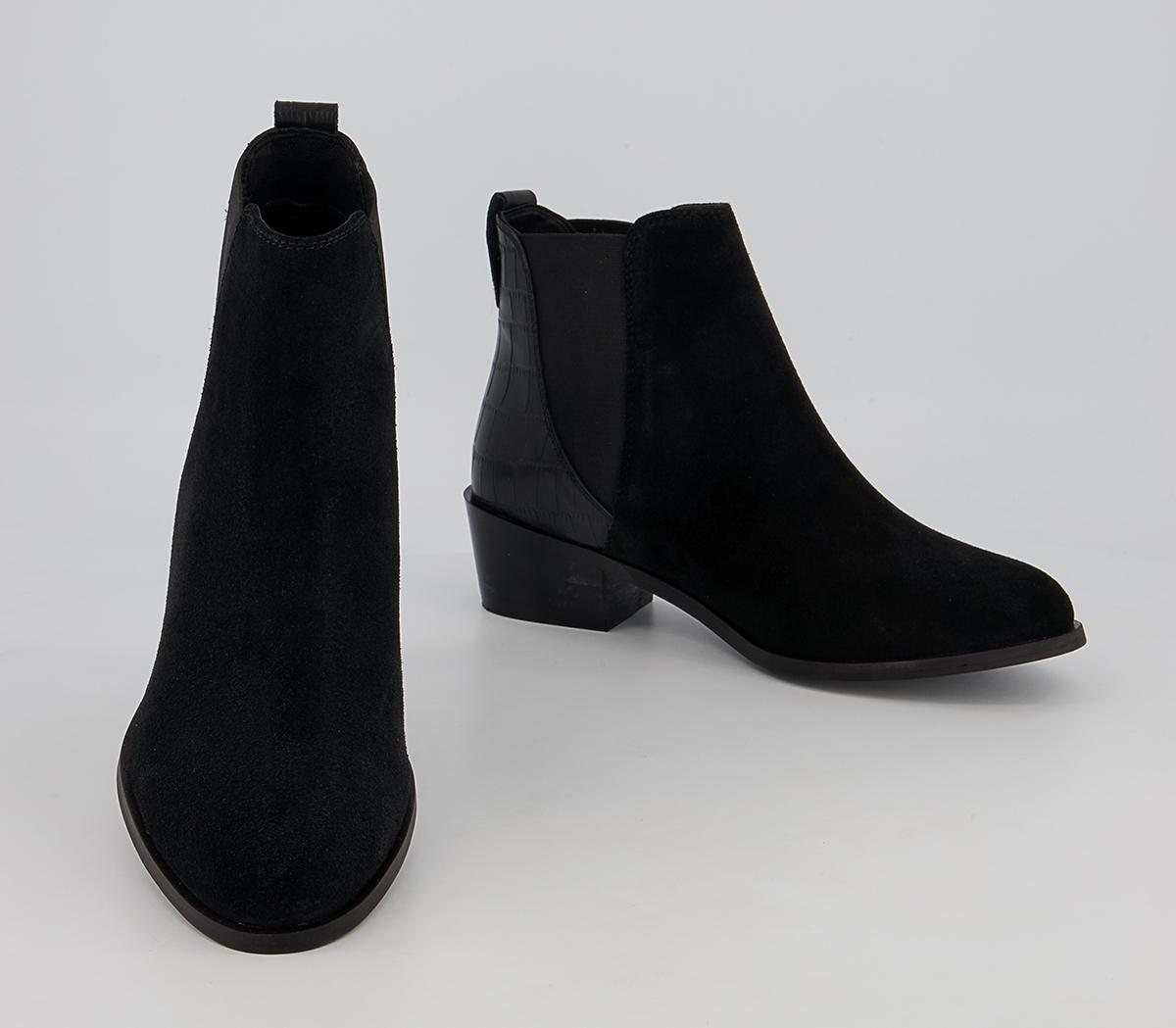 Office Arkansas Almond Toe Chelsea Ankle Boots Office Arkansas Almond Toe Chelsea Ankle Boots Black Suede Leather