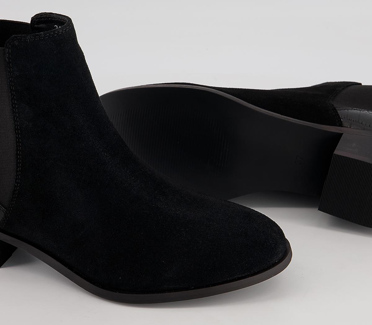 Office Arkansas Almond Toe Chelsea Ankle Boots Office Arkansas Almond Toe Chelsea Ankle Boots Black Suede Leather