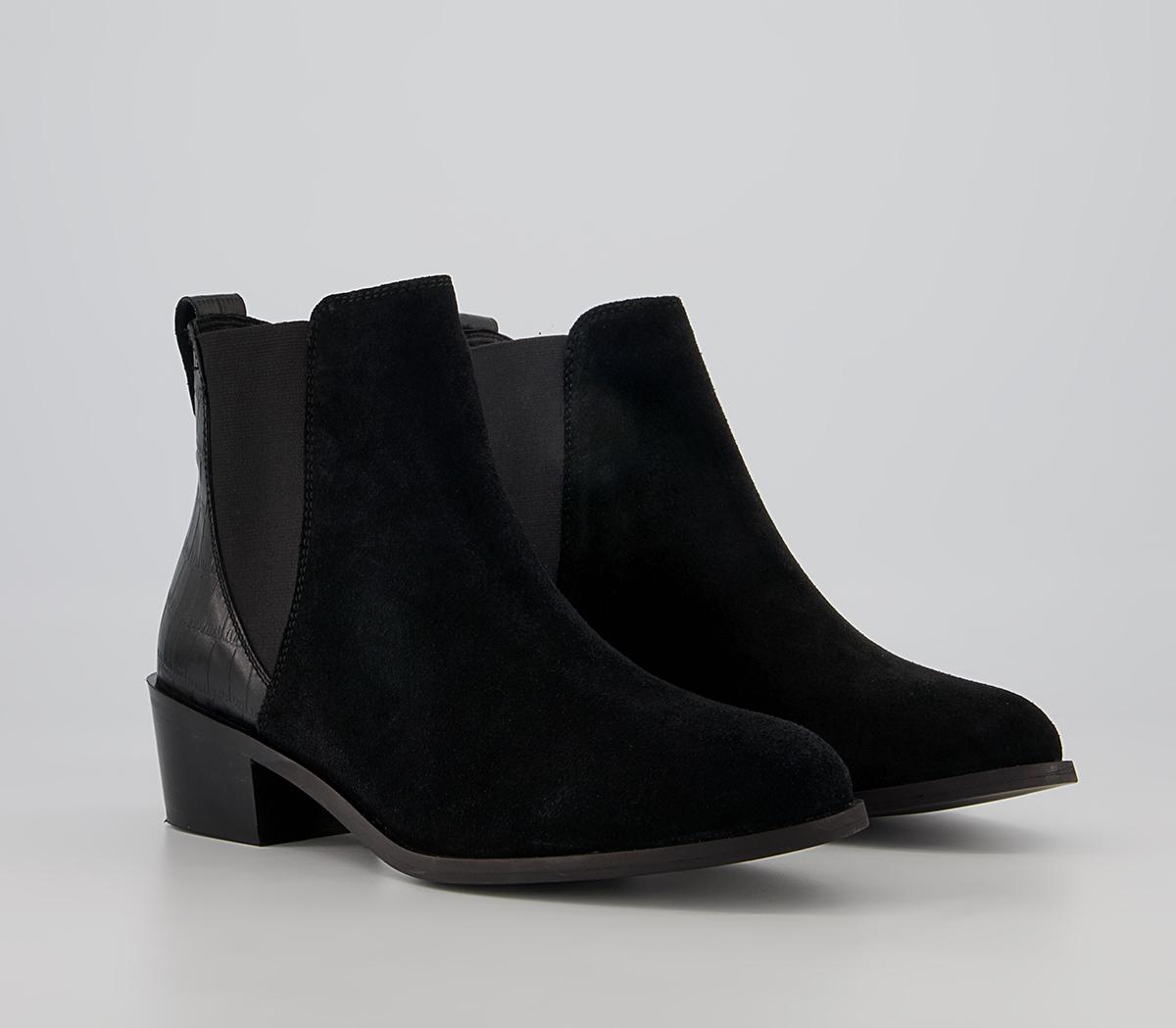Office Arkansas Almond Toe Chelsea Ankle Boots Office Arkansas Almond Toe Chelsea Ankle Boots Black Suede Leather