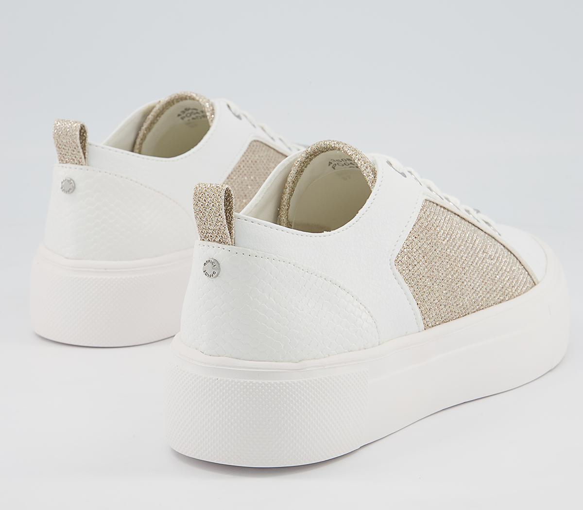 Office Fusing Flatform Lace Up Trainers Office Fusing Flatform Lace Up Trainers White Nude Mix