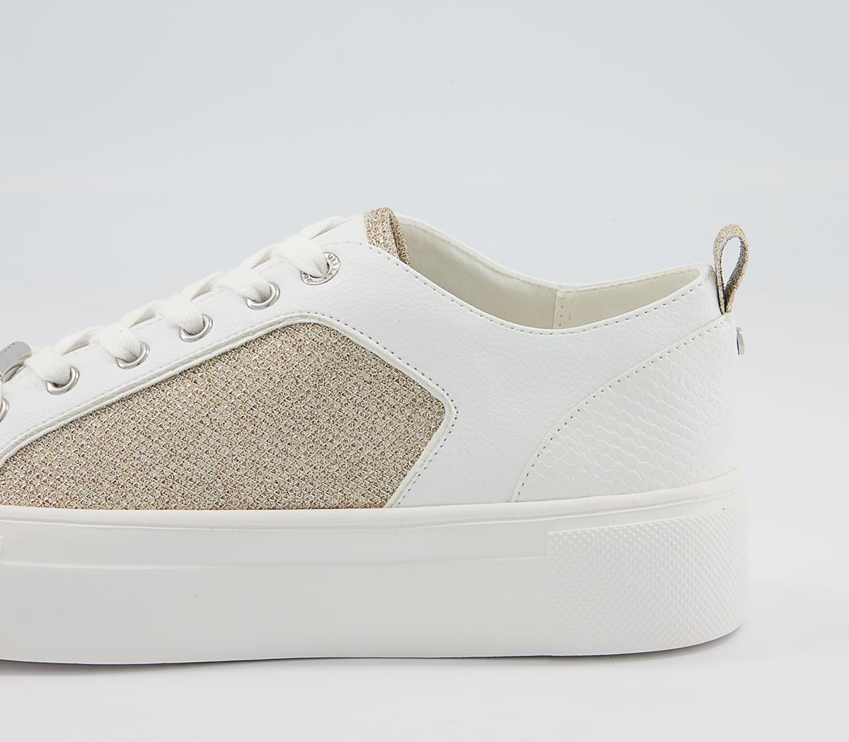 Office Fusing Flatform Lace Up Trainers Office Fusing Flatform Lace Up Trainers White Nude Mix