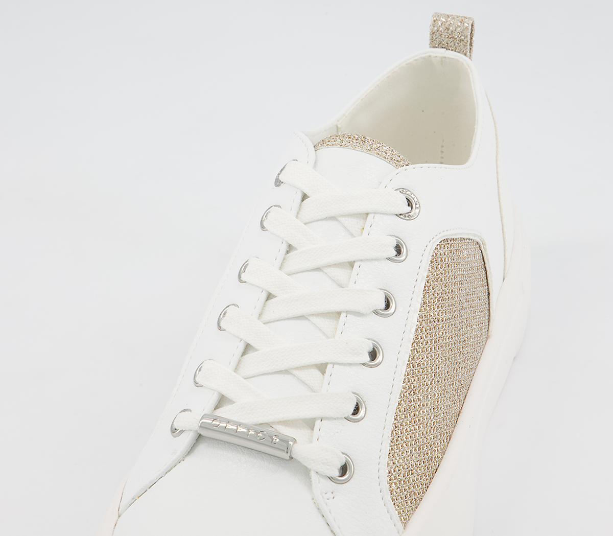Office Fusing Flatform Lace Up Trainers Office Fusing Flatform Lace Up Trainers White Nude Mix