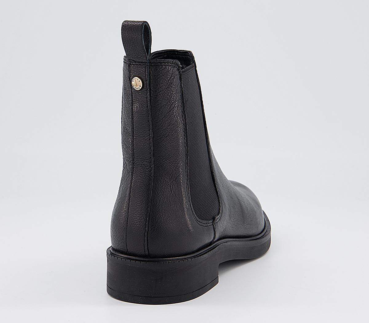 Office Artistry Chunky Smooth Sole Chelsea Ankle Boots Office Artistry Chunky Smooth Sole Chelsea Ankle Boots Black Leather