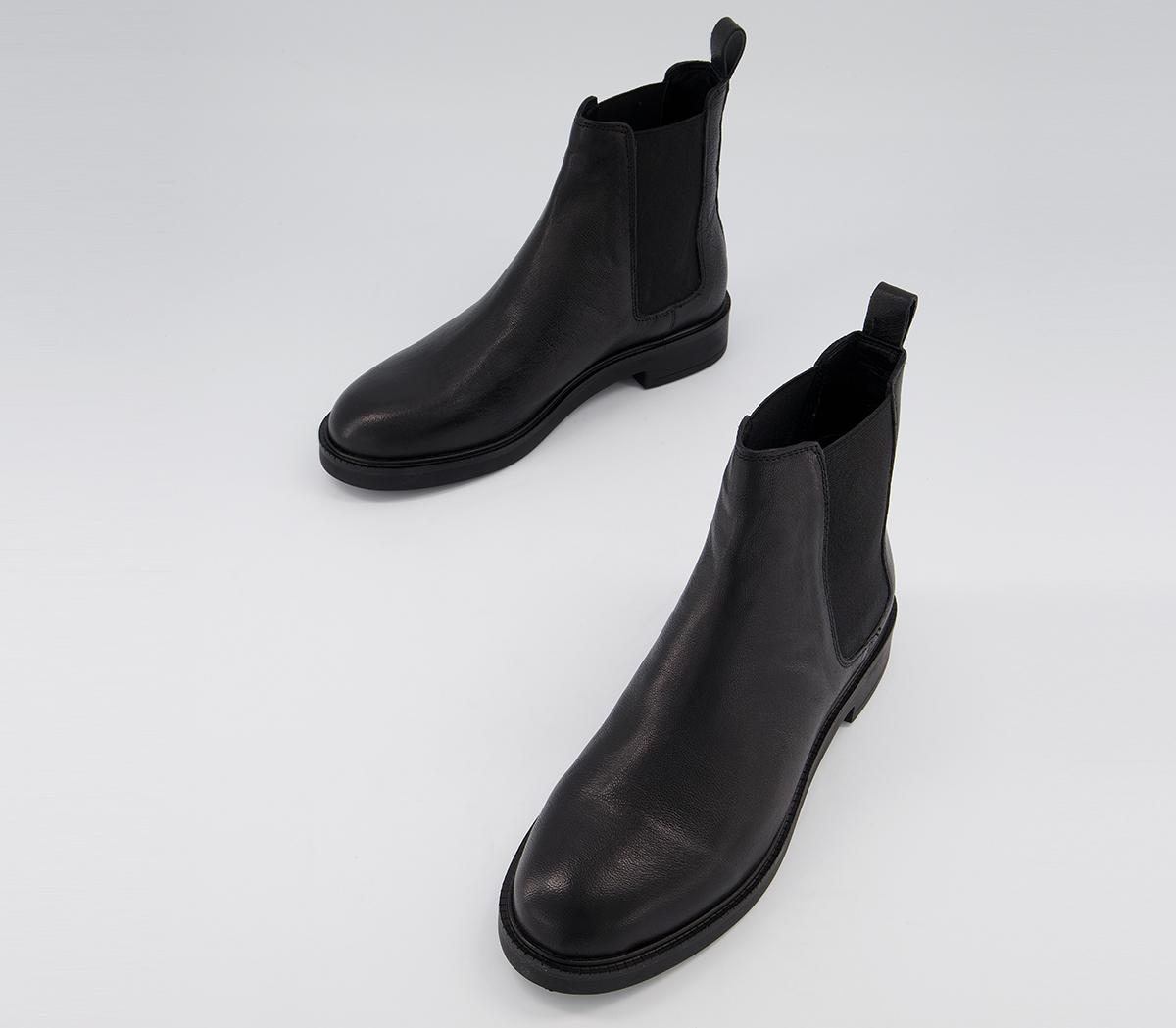 Office Artistry Chunky Smooth Sole Chelsea Ankle Boots Office Artistry Chunky Smooth Sole Chelsea Ankle Boots Black Leather