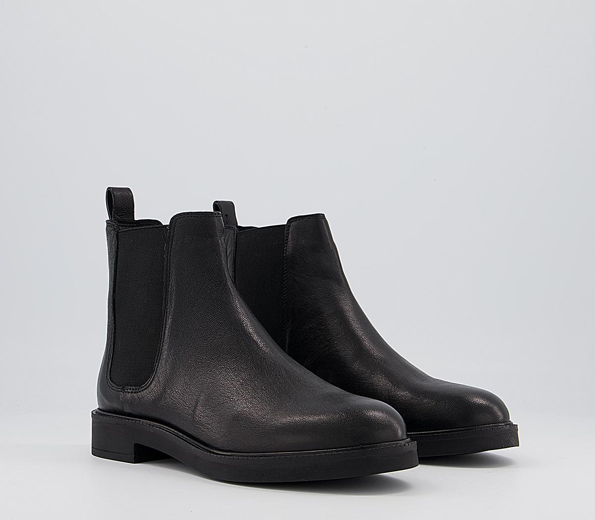 Office Artistry Chunky Smooth Sole Chelsea Ankle Boots Office Artistry Chunky Smooth Sole Chelsea Ankle Boots Black Leather