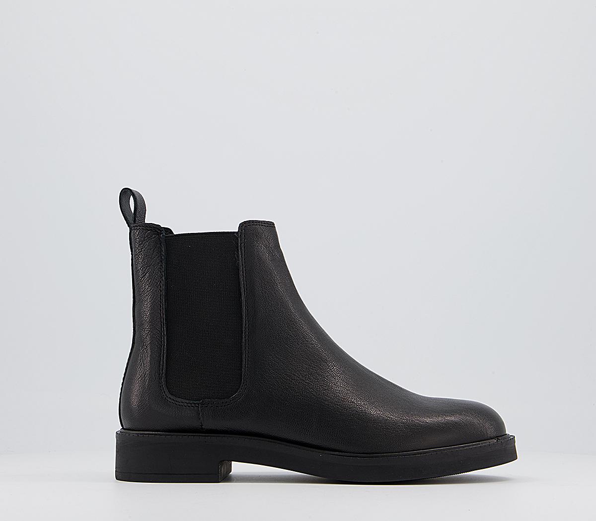 Office Artistry Chunky Smooth Sole Chelsea Ankle Boots Office Artistry Chunky Smooth Sole Chelsea Ankle Boots Black Leather