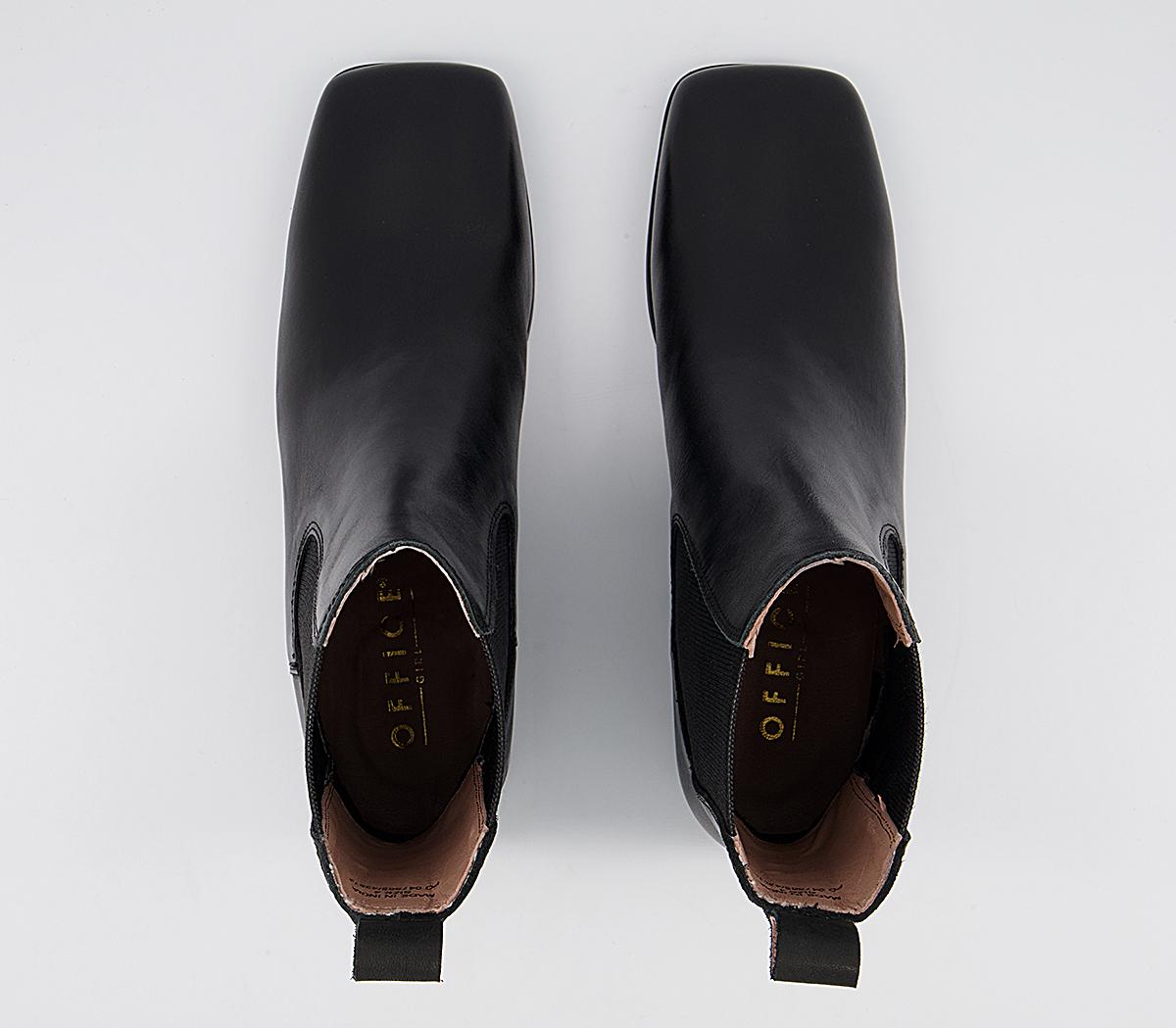 Office Angelina Square Toe Formal Chelsea Boots Office Angelina Square Toe Formal Chelsea Boots Black Leather