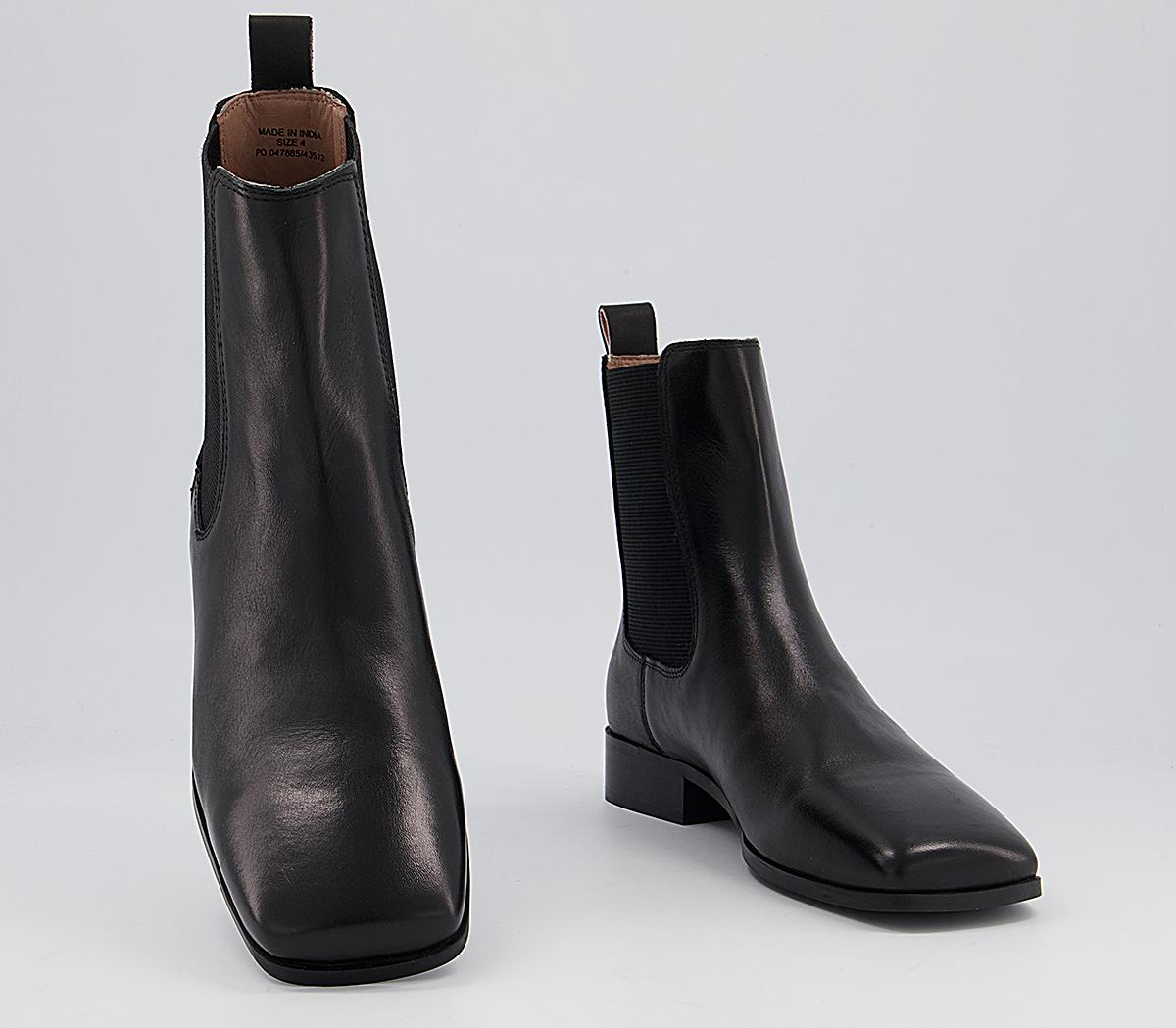 Office Angelina Square Toe Formal Chelsea Boots Office Angelina Square Toe Formal Chelsea Boots Black Leather