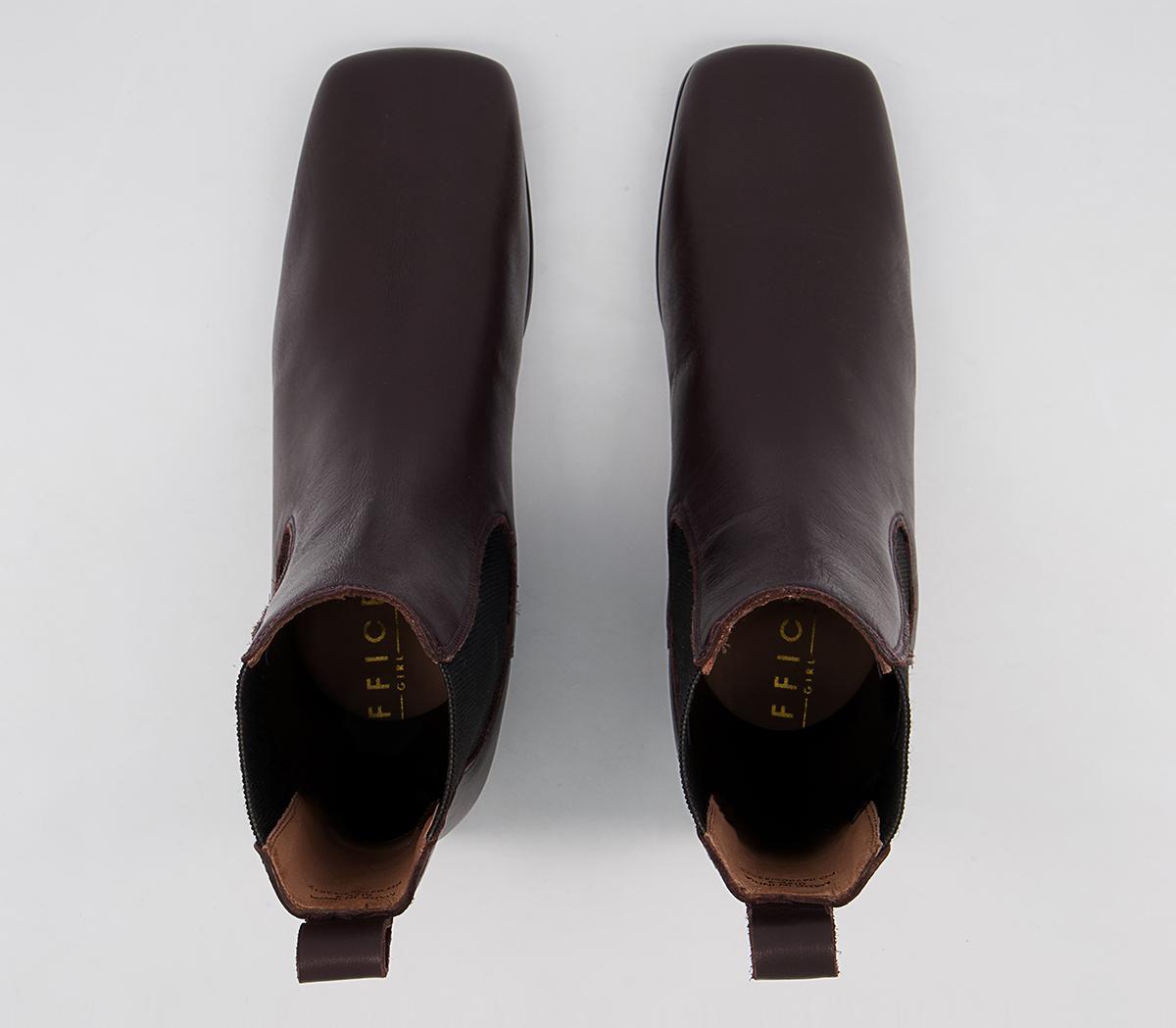 Office Angelina Square Toe Formal Chelsea Boots Office Angelina Square Toe Formal Chelsea Boots Oxblood Leather