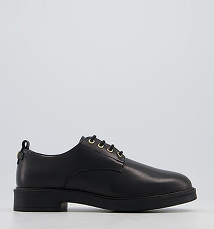 Office Famed Smooth Sole Lace Up Shoes Black Leather
