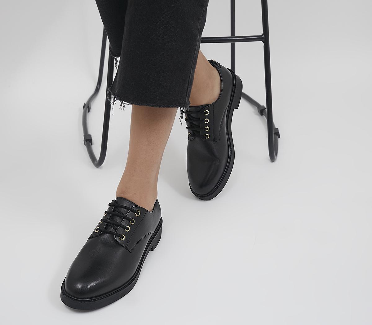 OfficeFamed Smooth Sole Lace Up ShoesBlack Leather