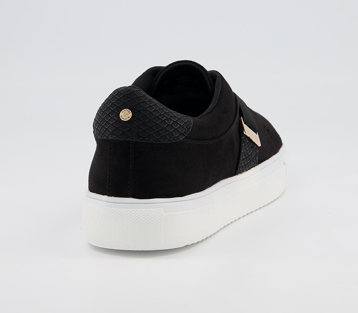 Office Faintly Double Strap Slip On Trainers Office Faintly Double Strap Slip On Trainers Black Mix