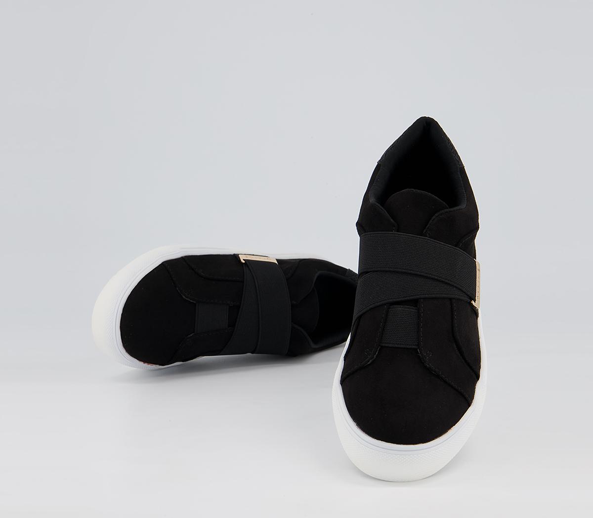 Office Faintly Double Strap Slip On Trainers Office Faintly Double Strap Slip On Trainers Black Mix