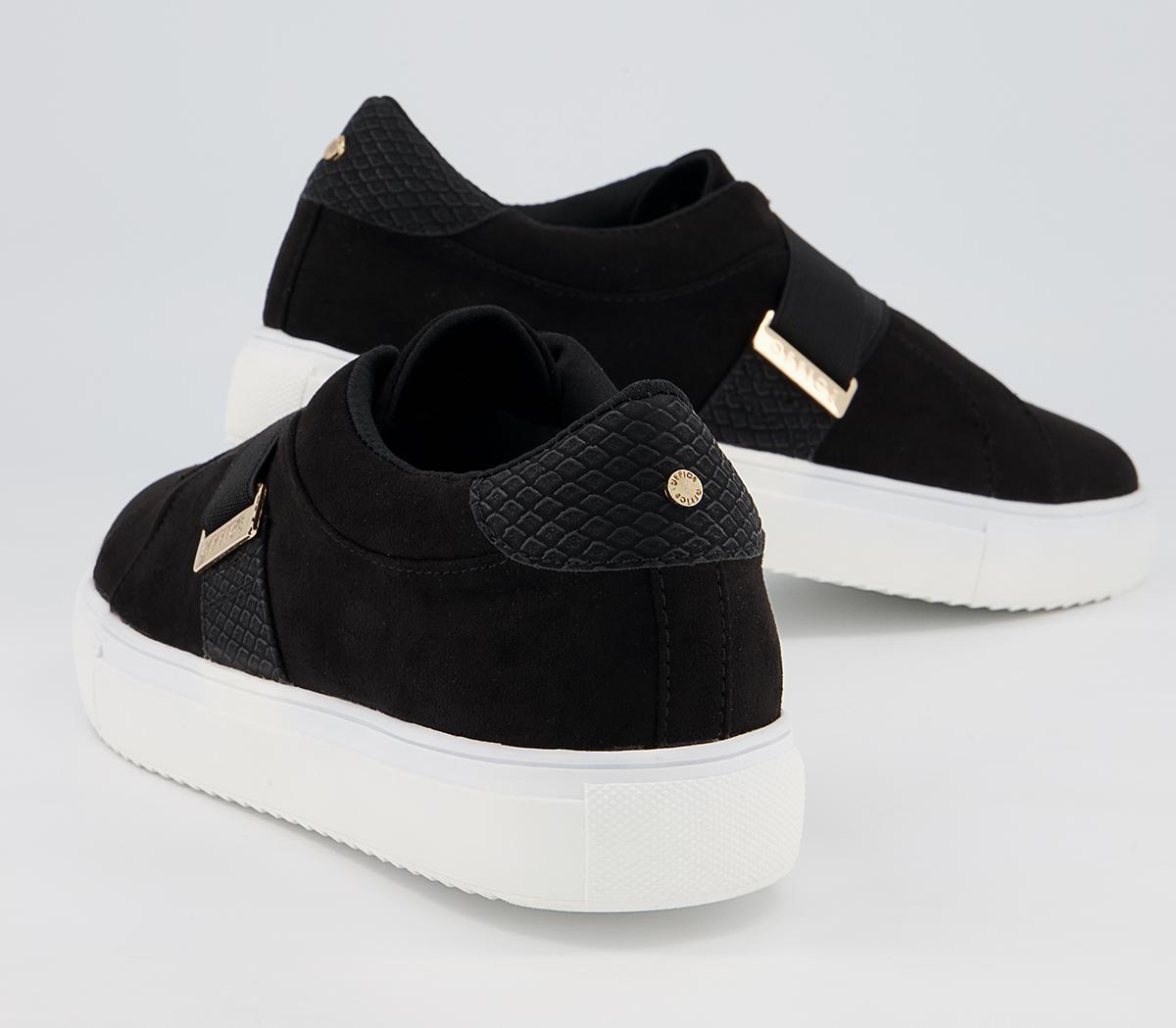 Office Faintly Double Strap Slip On Trainers Office Faintly Double Strap Slip On Trainers Black Mix
