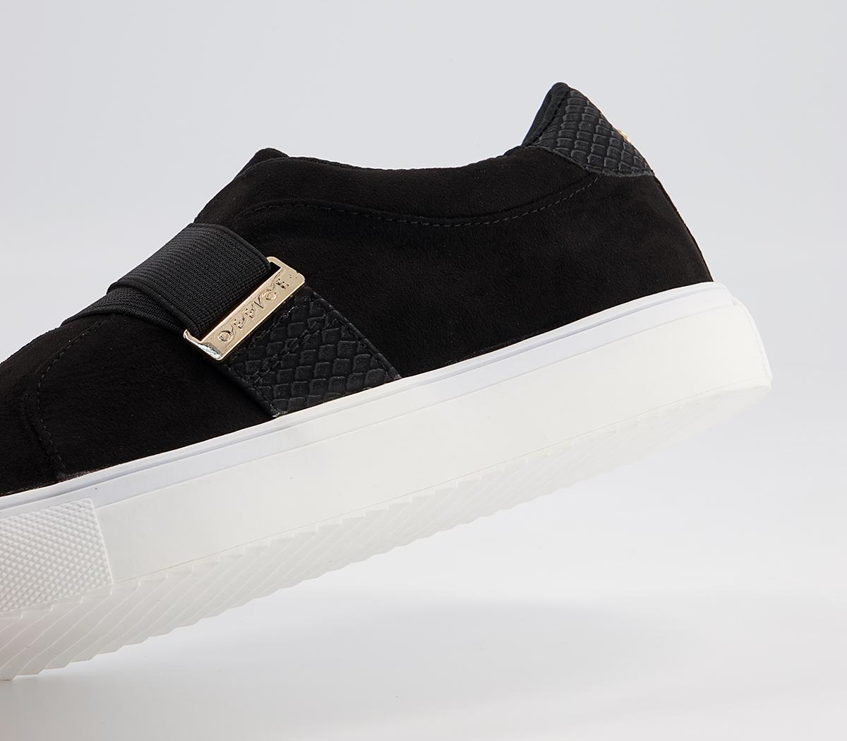 Office Faintly Double Strap Slip On Trainers Office Faintly Double Strap Slip On Trainers Black Mix