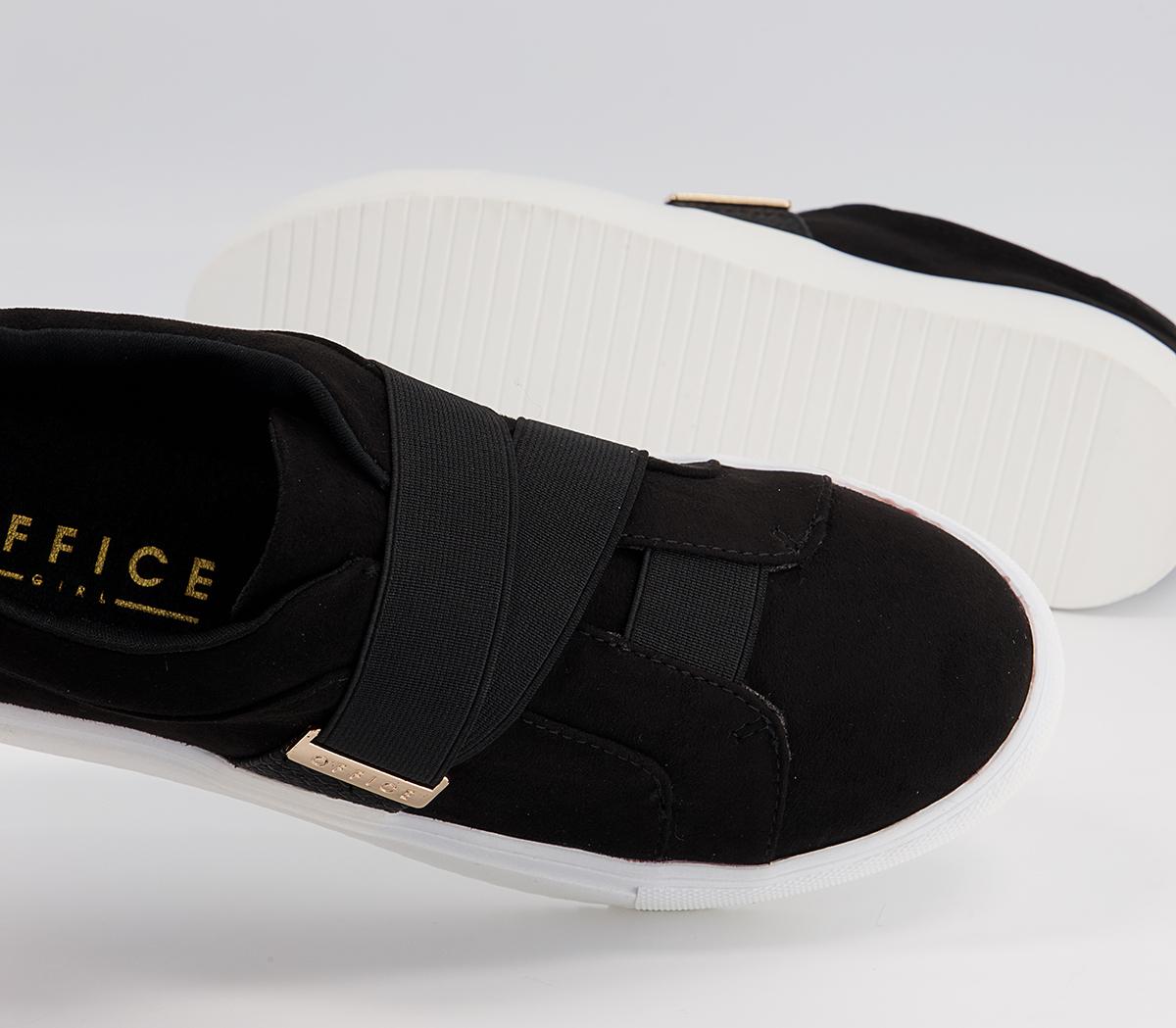 Office Faintly Double Strap Slip On Trainers Office Faintly Double Strap Slip On Trainers Black Mix