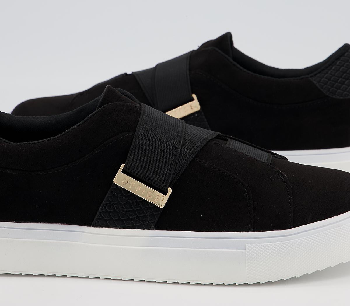 Office Faintly Double Strap Slip On Trainers Office Faintly Double Strap Slip On Trainers Black Mix
