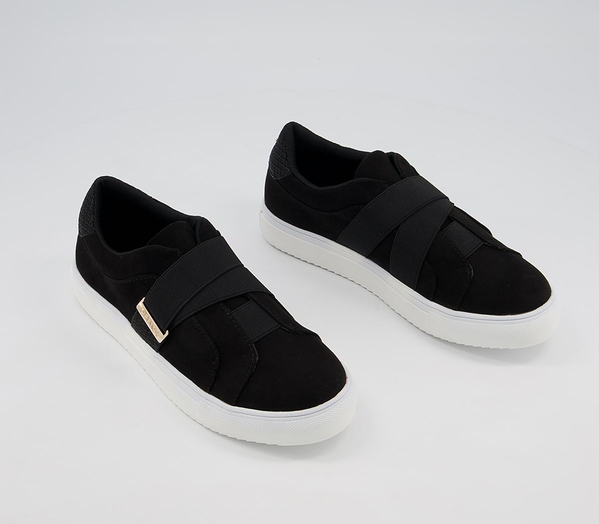Office Faintly Double Strap Slip On Trainers Office Faintly Double Strap Slip On Trainers Black Mix