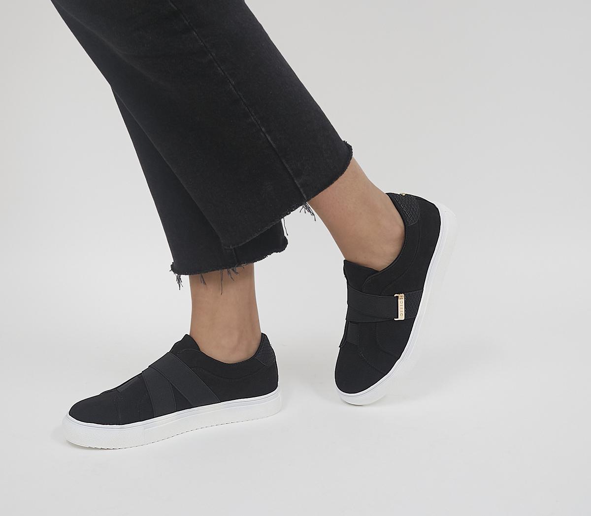 OfficeFaintly Double Strap Slip On TrainersBlack Mix