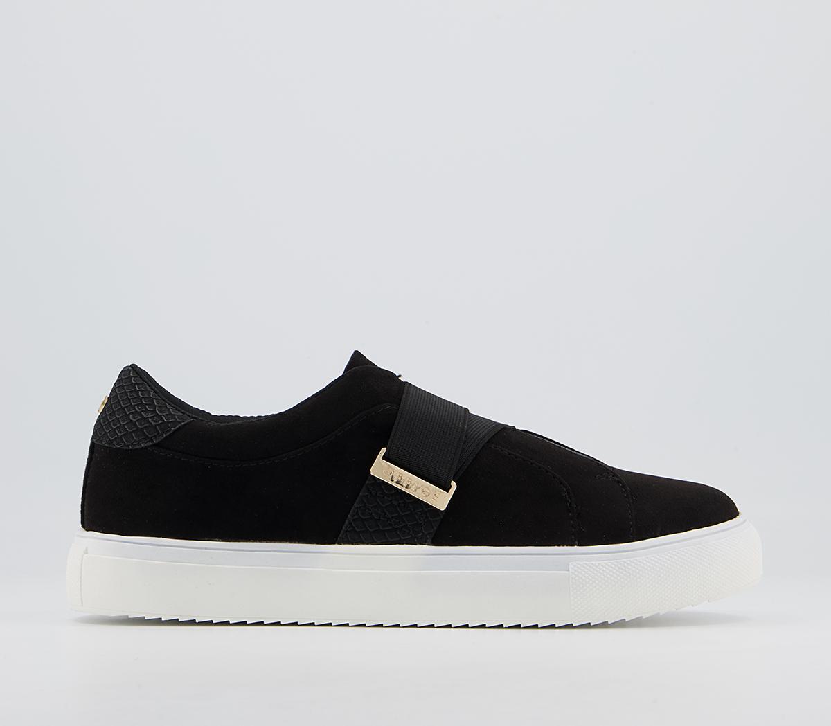 Office Faintly Double Strap Slip On Trainers Office Faintly Double Strap Slip On Trainers Black Mix