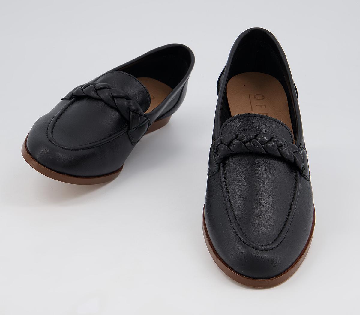 Office Flourishing Plaited Loafers Office Flourishing Plaited Loafers Black Leather