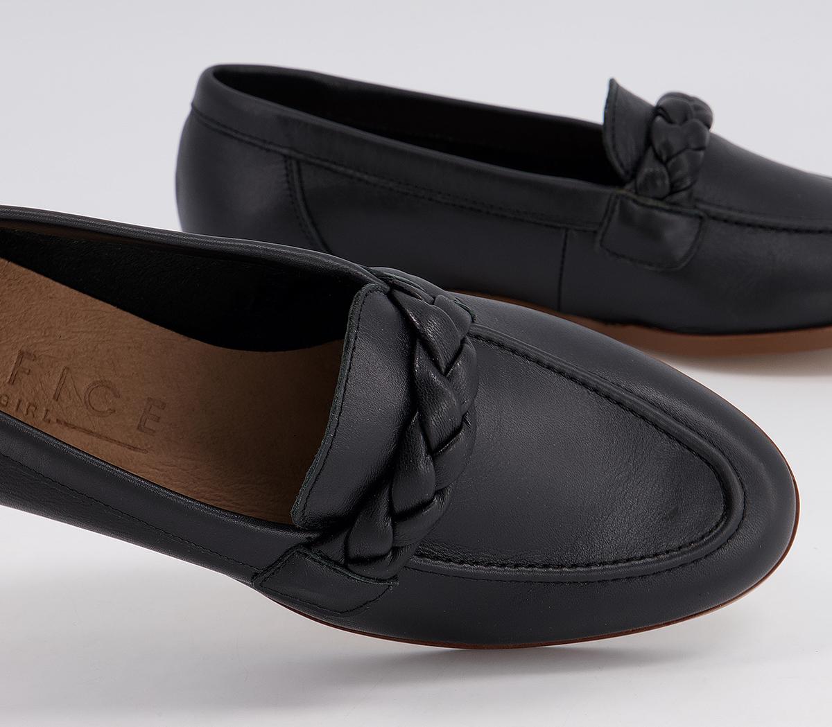 Office Flourishing Plaited Loafers Office Flourishing Plaited Loafers Black Leather