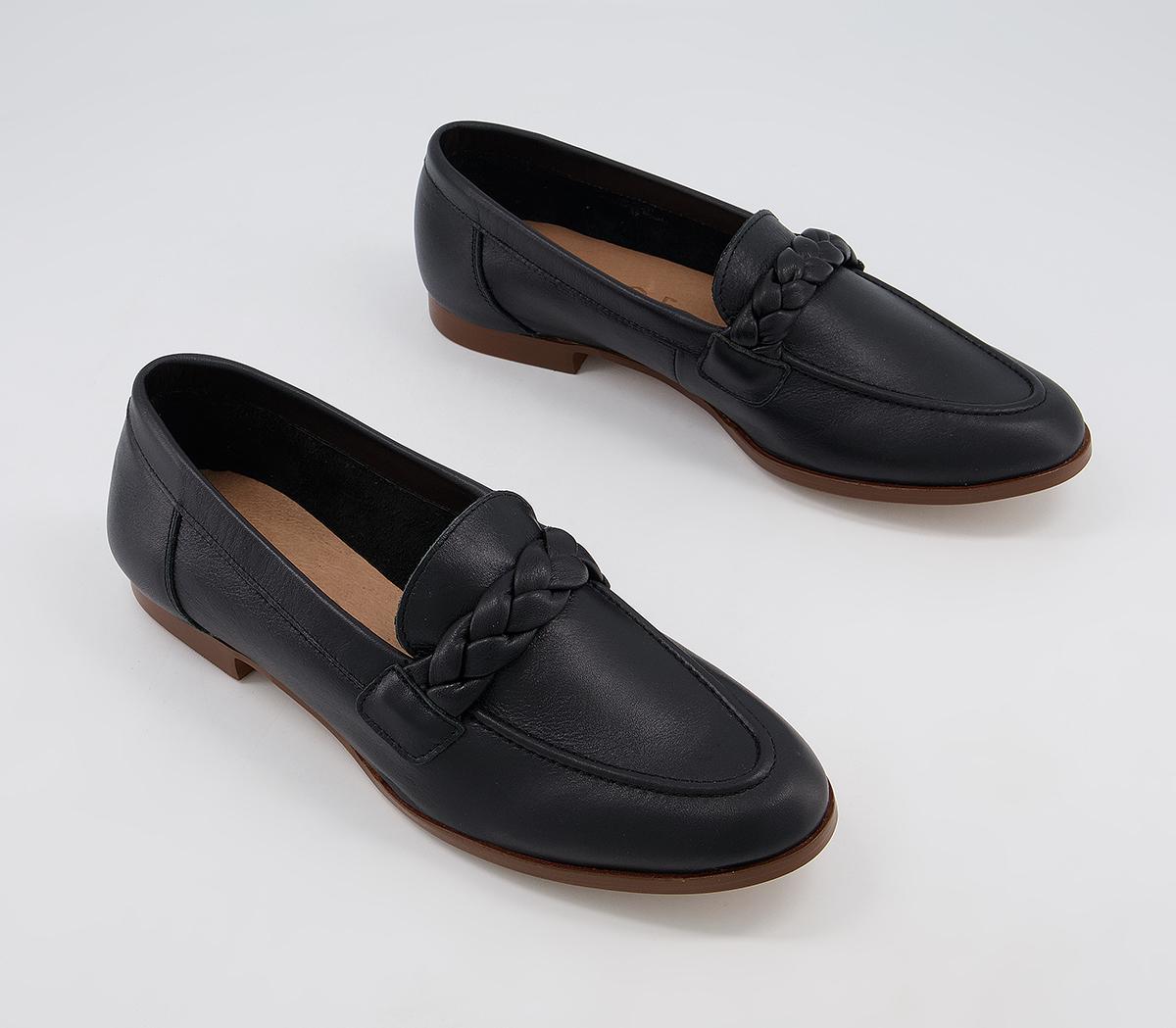 Office Flourishing Plaited Loafers Office Flourishing Plaited Loafers Black Leather