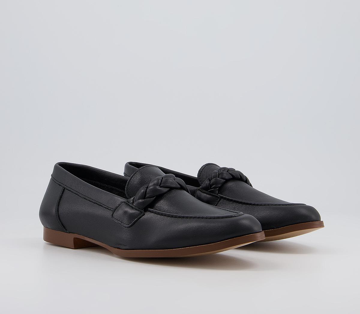 Office Flourishing Plaited Loafers Office Flourishing Plaited Loafers Black Leather