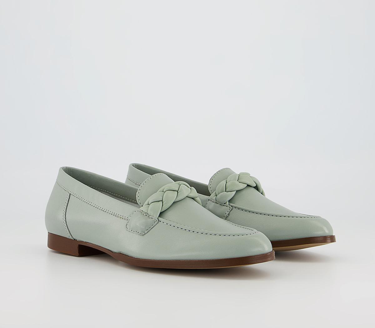 Office Flourishing Plaited Loafers Office Flourishing Plaited Loafers Sage Leather