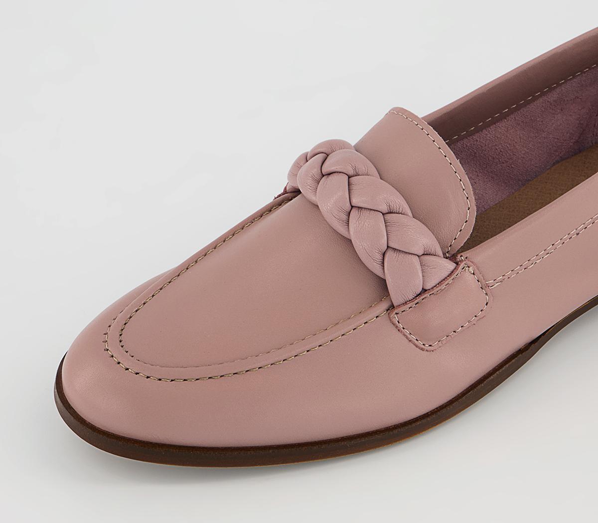 Office Flourishing Plaited Loafers Office Flourishing Plaited Loafers Pale Pink Leather
