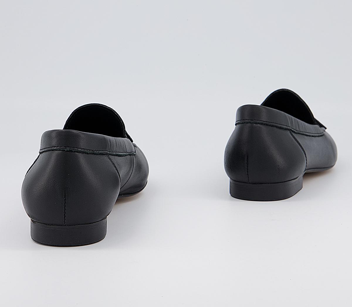 OFFICE Flick Retro Tassel Loafers Black Leather School Shoes and