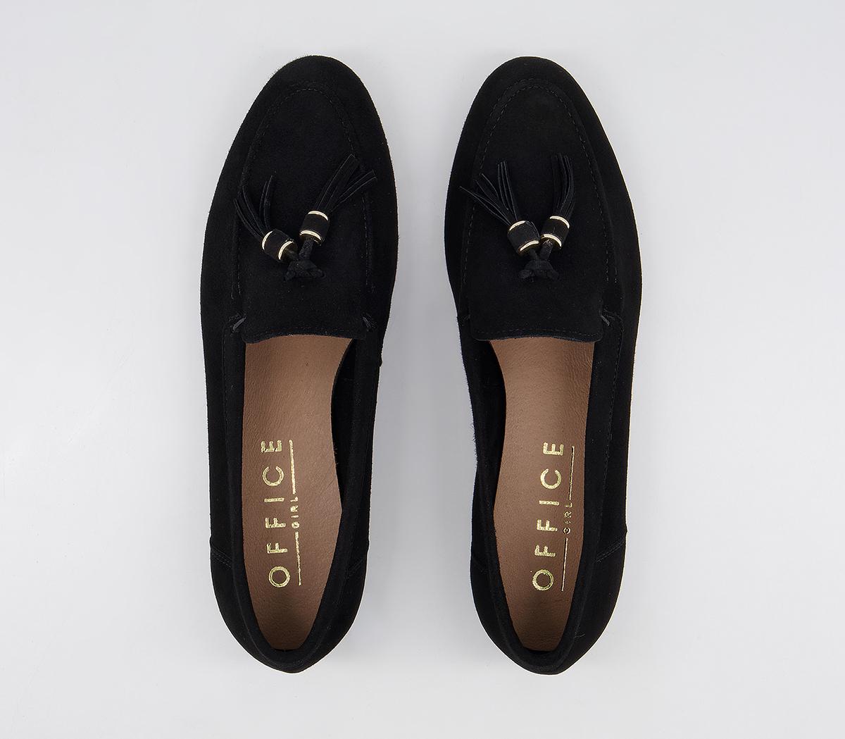 Office Flick Retro Tassel Loafers Office Flick Retro Tassel Loafers Black Suede