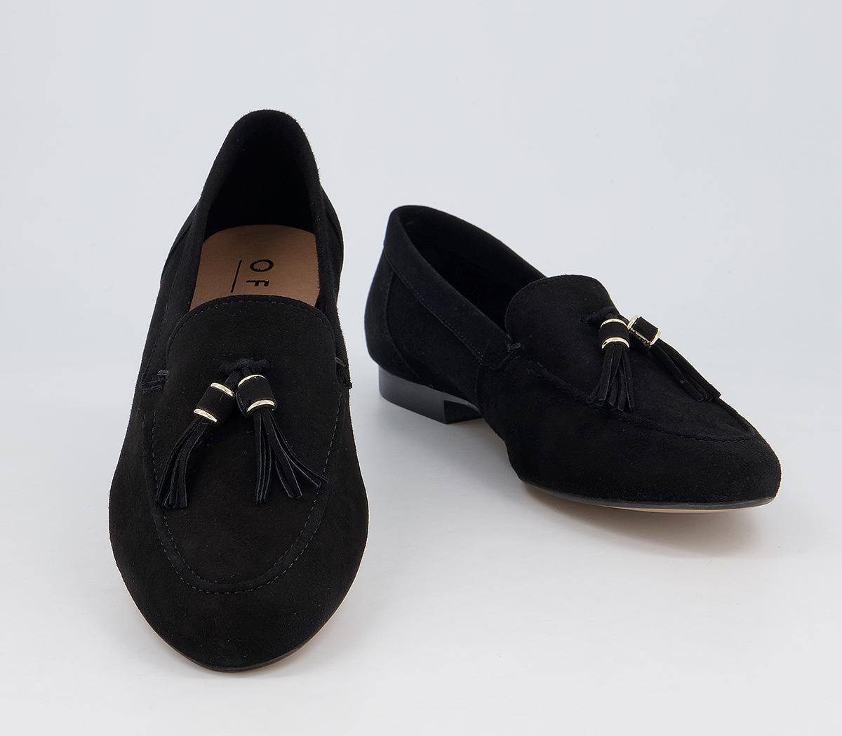 Office Flick Retro Tassel Loafers Office Flick Retro Tassel Loafers Black Suede