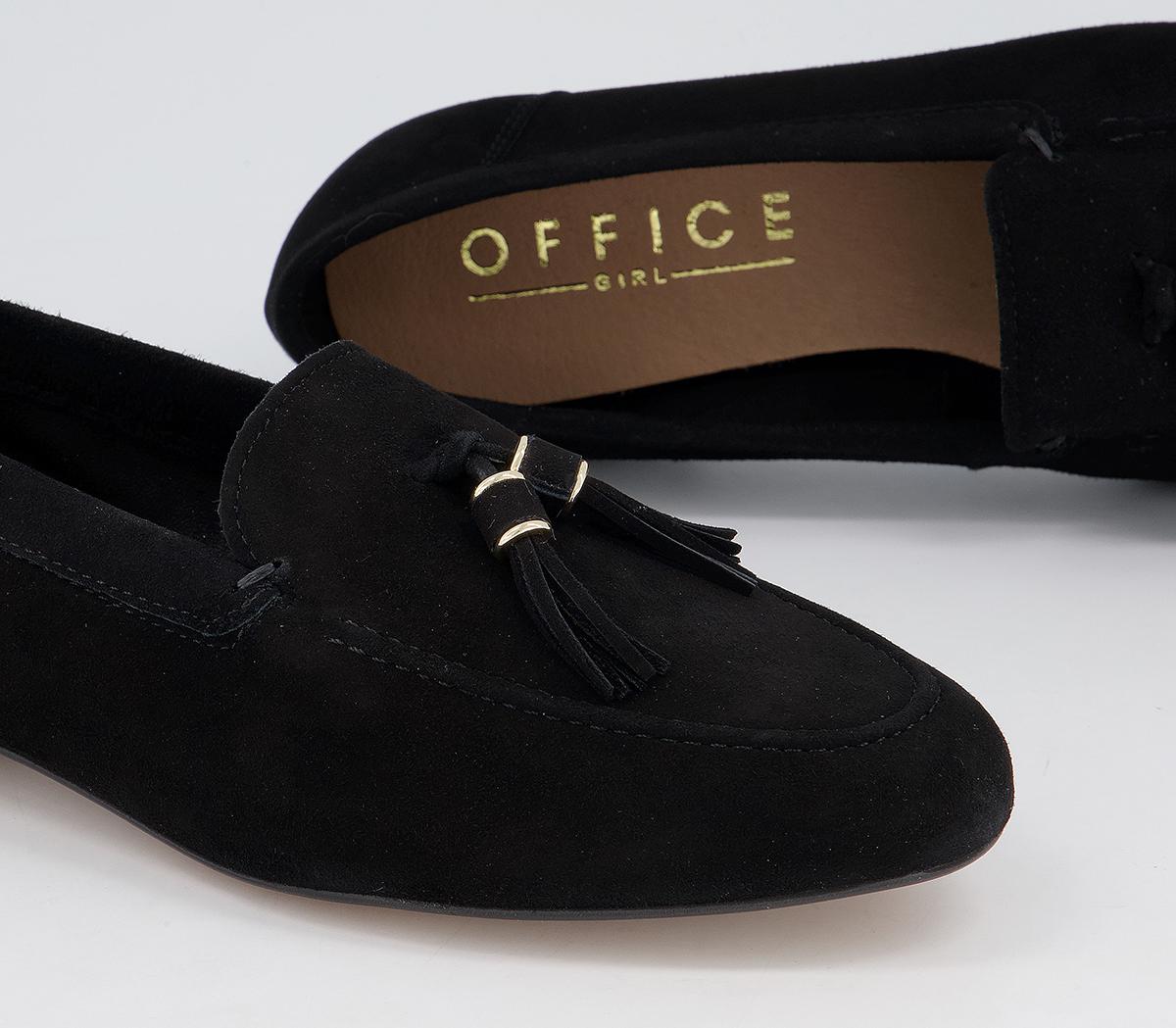 Office Flick Retro Tassel Loafers Office Flick Retro Tassel Loafers Black Suede