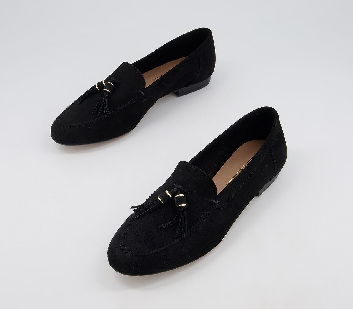 Office Flick Retro Tassel Loafers Office Flick Retro Tassel Loafers Black Suede