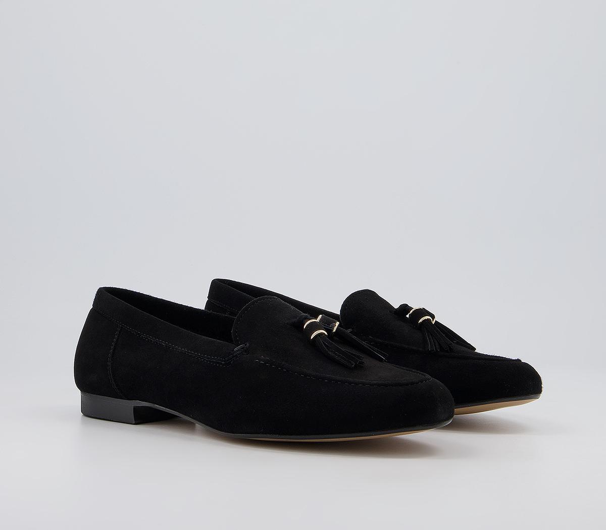 Office Flick Retro Tassel Loafers Office Flick Retro Tassel Loafers Black Suede